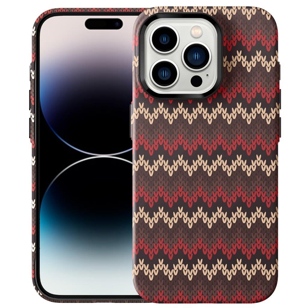 Ohut takakuori iPhone 14 Pro Tekstiilikuviointi - punainen