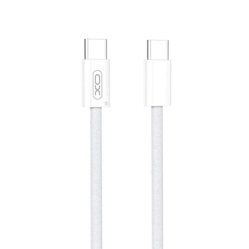 XO USB-C-kaapeli USB-C - USB-C 60W 1,5m - Valkoinen Latauskaapeli