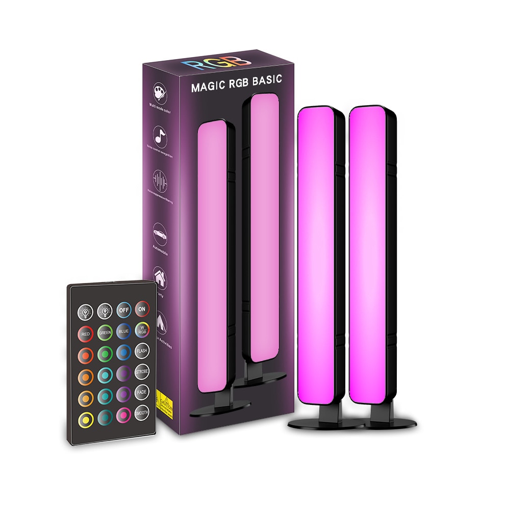 Ääniohjattu RGB-valaisin kaukosäätimellä 2-pack 2-pack