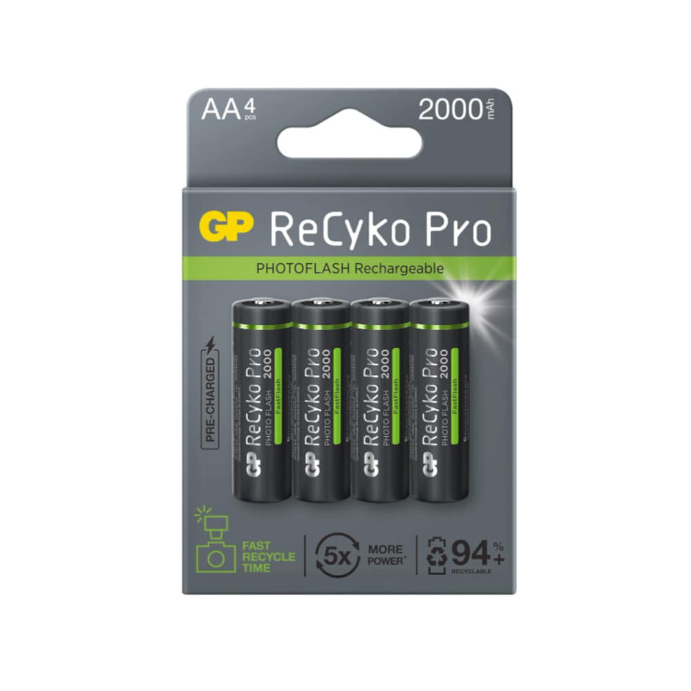 GP Recyko Pro Photoflash AA paristo 2000mAh 4-pack 4 kpl