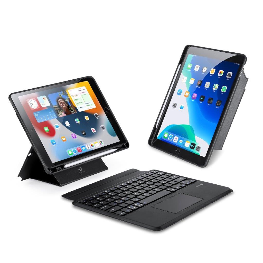 Näppäimistökotelo jalustalla iPad 10.2 2019/2020/2021/Air 2019/Pro 10.5 - Musta