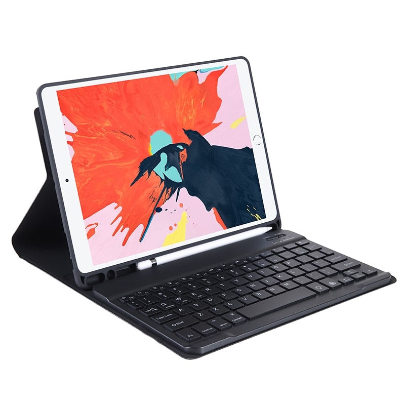 Näppäimistökotelo jalustalla iPad Air / Pro 10.5 (2019) - Musta