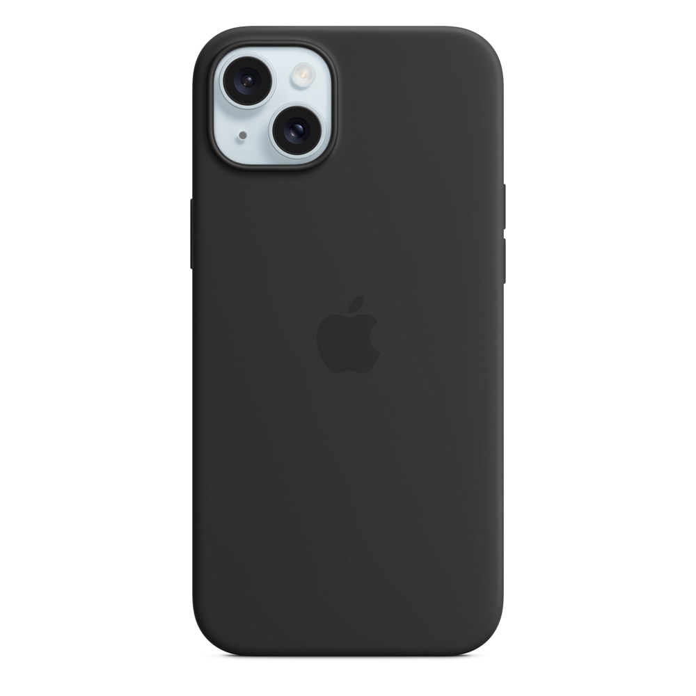 Apple Silikonikotelo MagSafella iPhone 15 Plus -puhelimelle - Musta