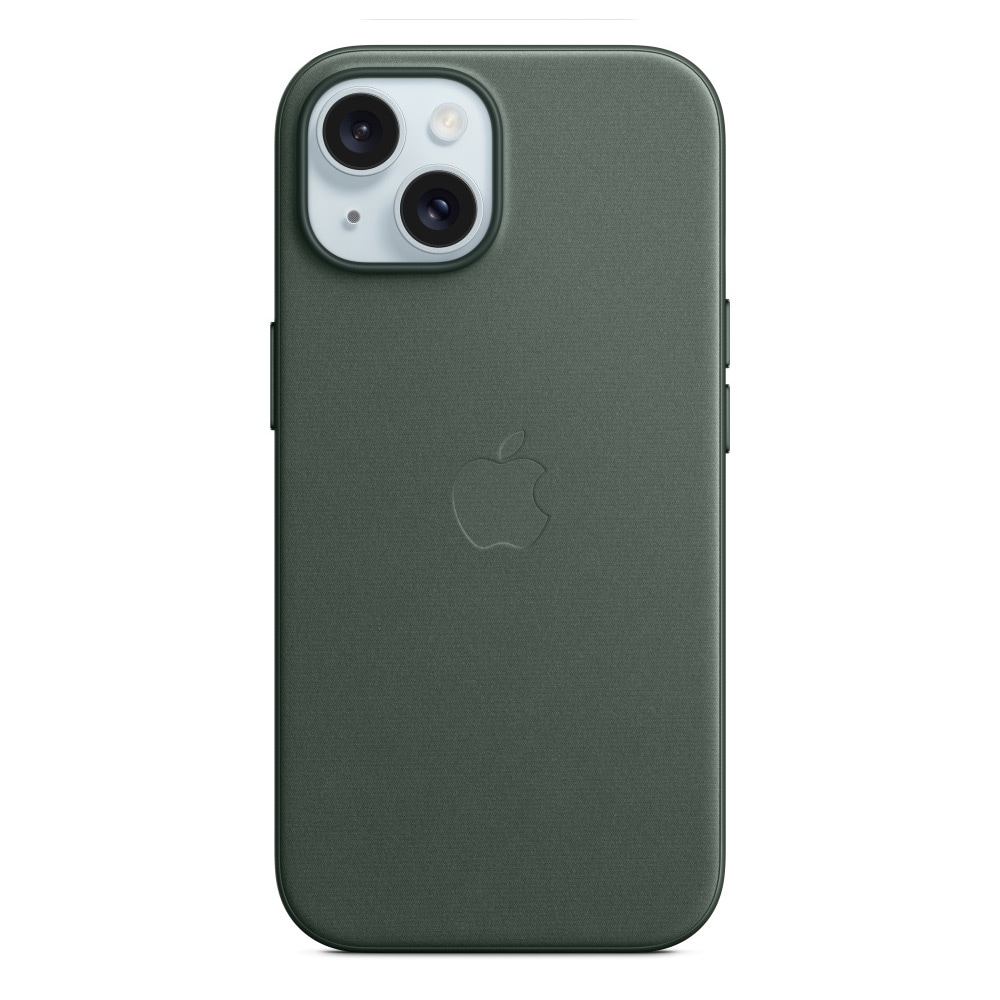 Apple FineWoven kotelo MagSafe iPhone 15:lle - Evergreen (ikivihreä)
