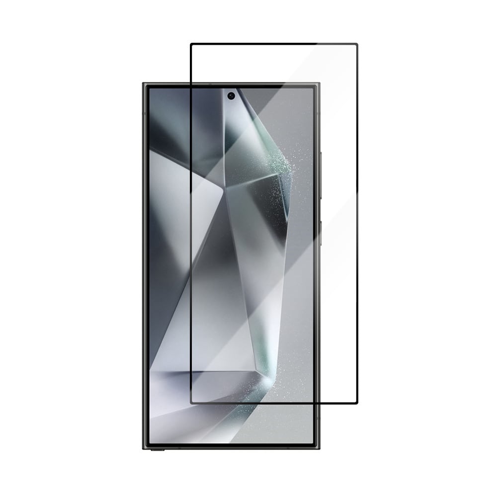 Karkaistu suojakalvo mustalla kehyksellä Samsung Galaxy S24 Ultra -puhelimelle