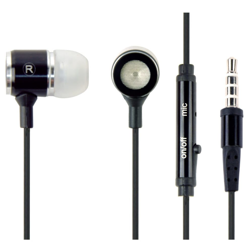 In-Ear-kuulokkeet mikrofonilla ja 3,5 mm - musta