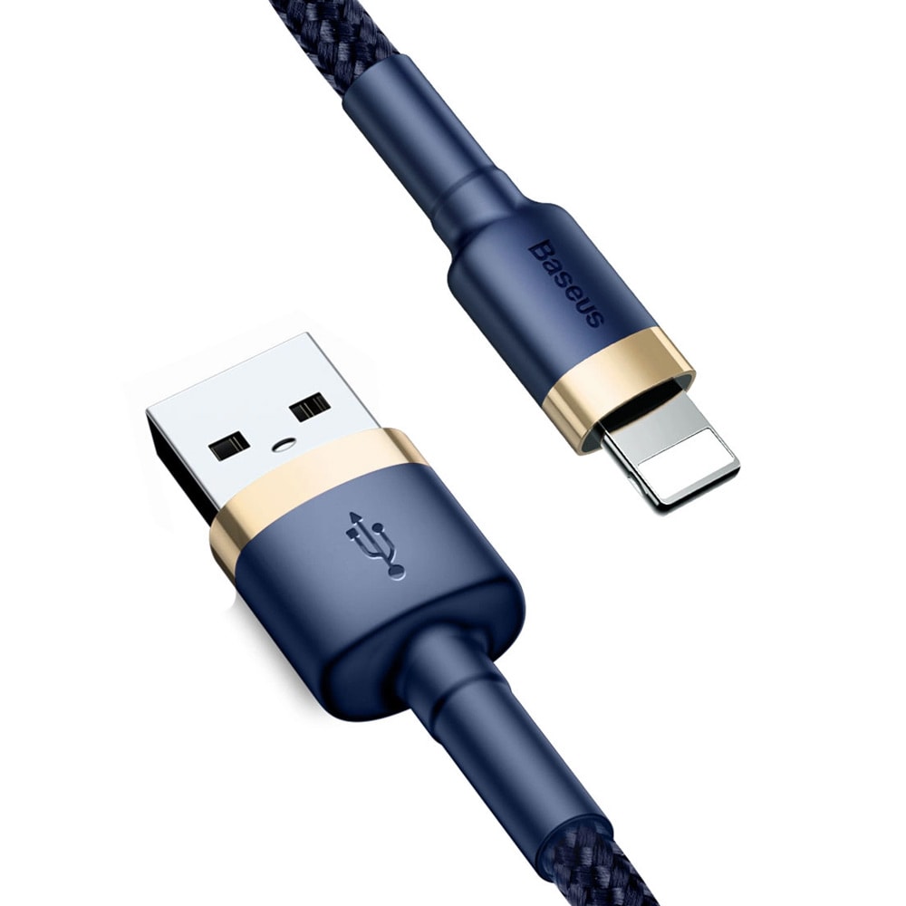 Cafule USB-kaapeli USB Lightning 2.4A QC 3.0 1m - Sininen/Kultainen