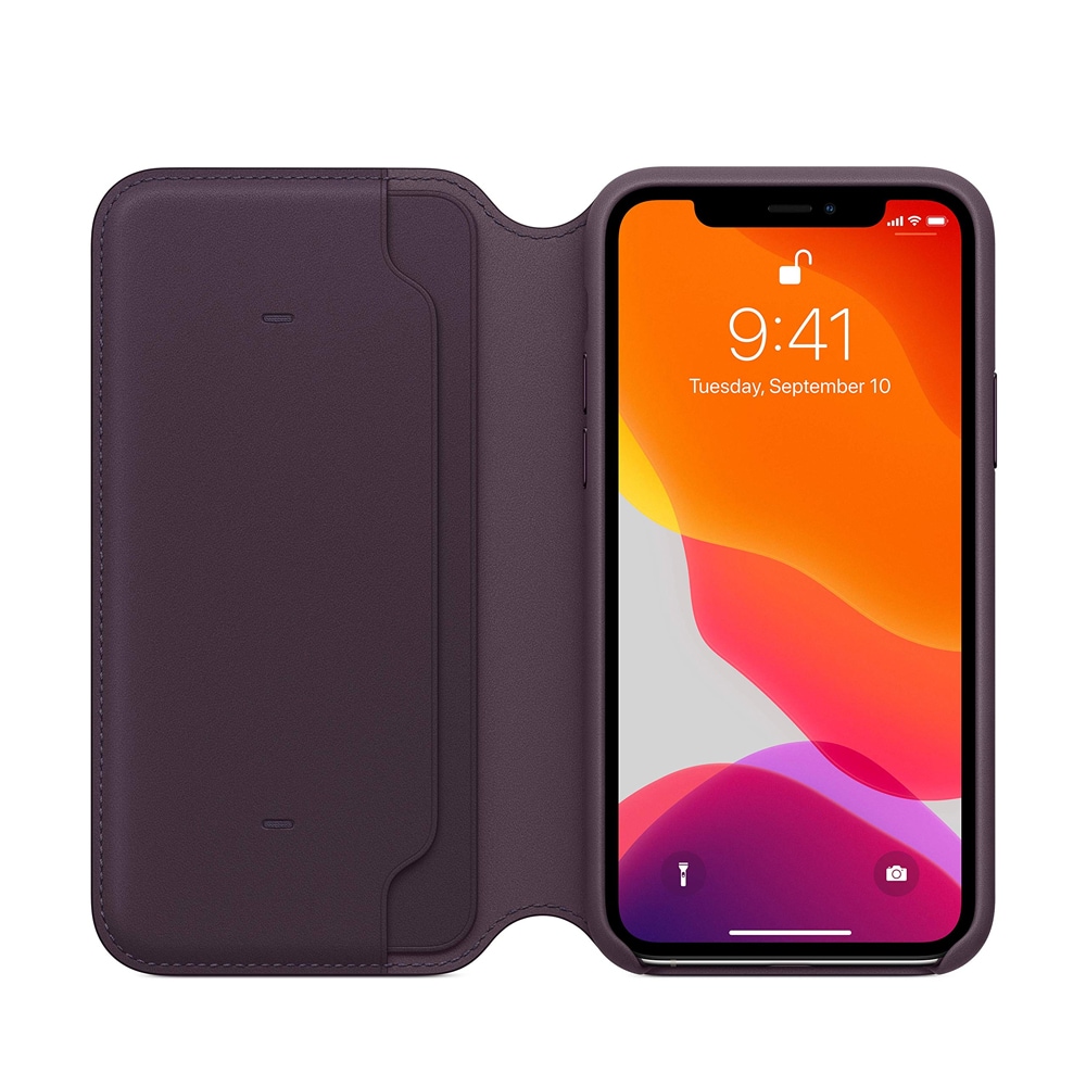 Apple Leather Folio Case MX072ZM/A iPhone 11 Pro -puhelimelle - Aubergine