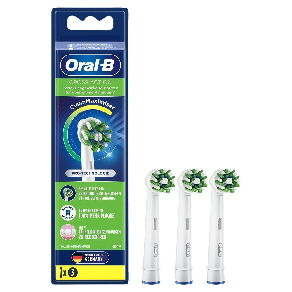 Oral-B CrossAction hammasharjan päät CleanMaximiser-teknologialla - 3-pakkaus