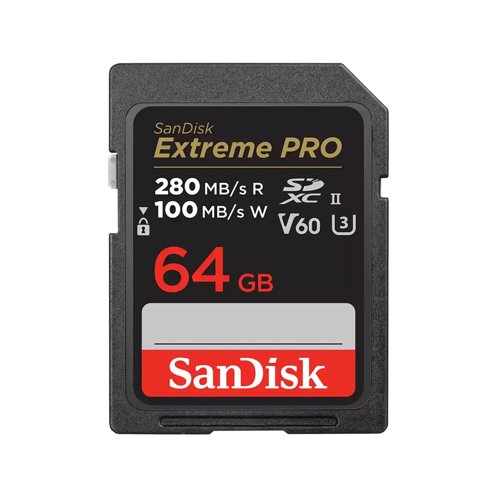 SanDisk Extreme PRO SDXC UHS-II 64GB, jonka lukunopeus on jopa 300 MB/s