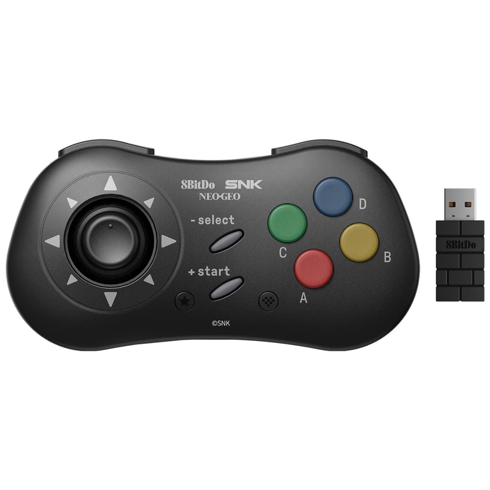 8BitDo NEOGEO langaton peliohjain - musta, jossa on Bluetooth ja 2.4G-yhteys