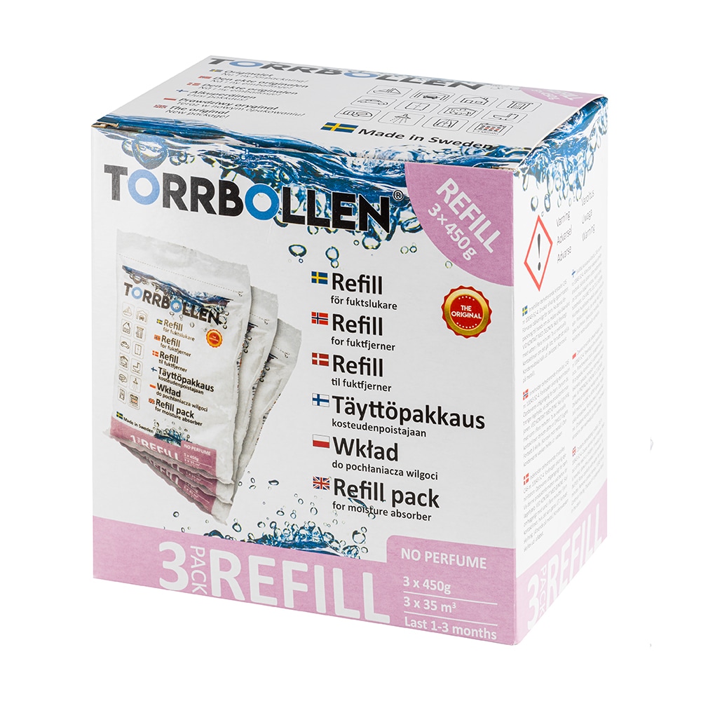 Torrbollenin täyttöpussit 3-pack kosteuden imeyttäjille