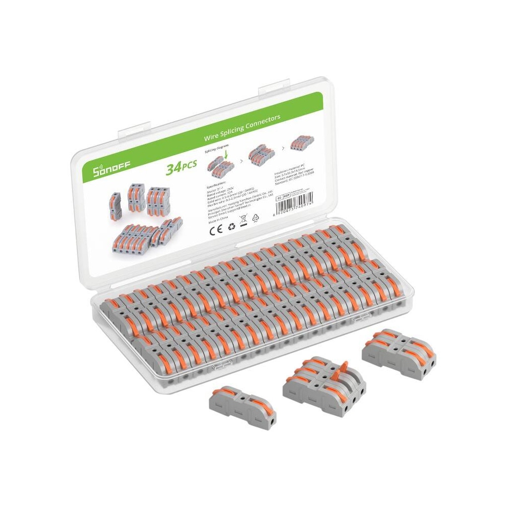 Sonoff D1-1 PCB-liitäntälohko 34-pakkaus, jossa on pikalukitus ja korkea johtavuus