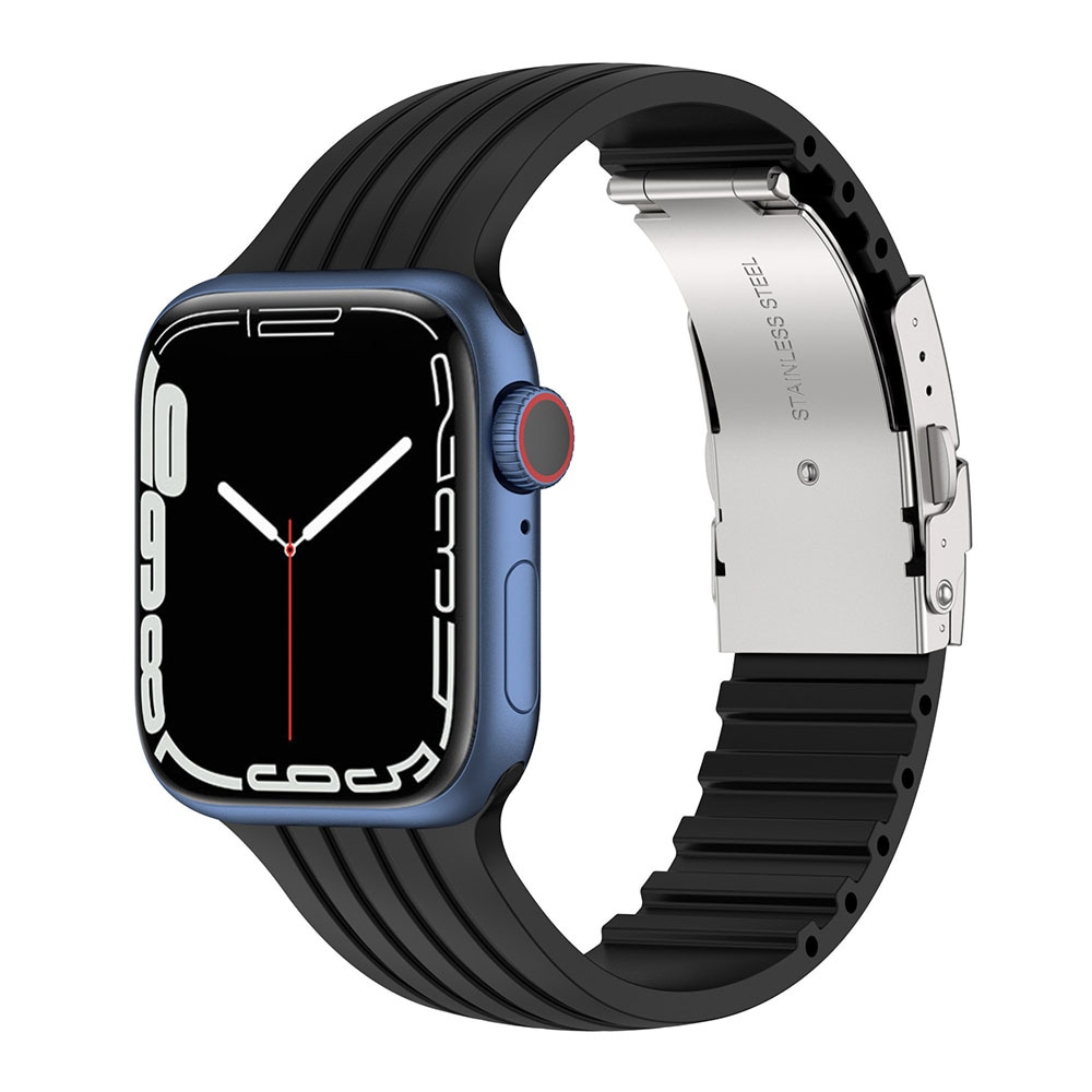 Silikoniranneke Apple Watch 38 / 40 / 41mm - musta