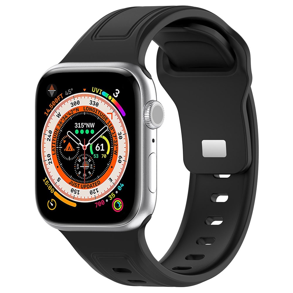 Silikoniranneke Apple Watch 38 / 40 / 41mm - musta