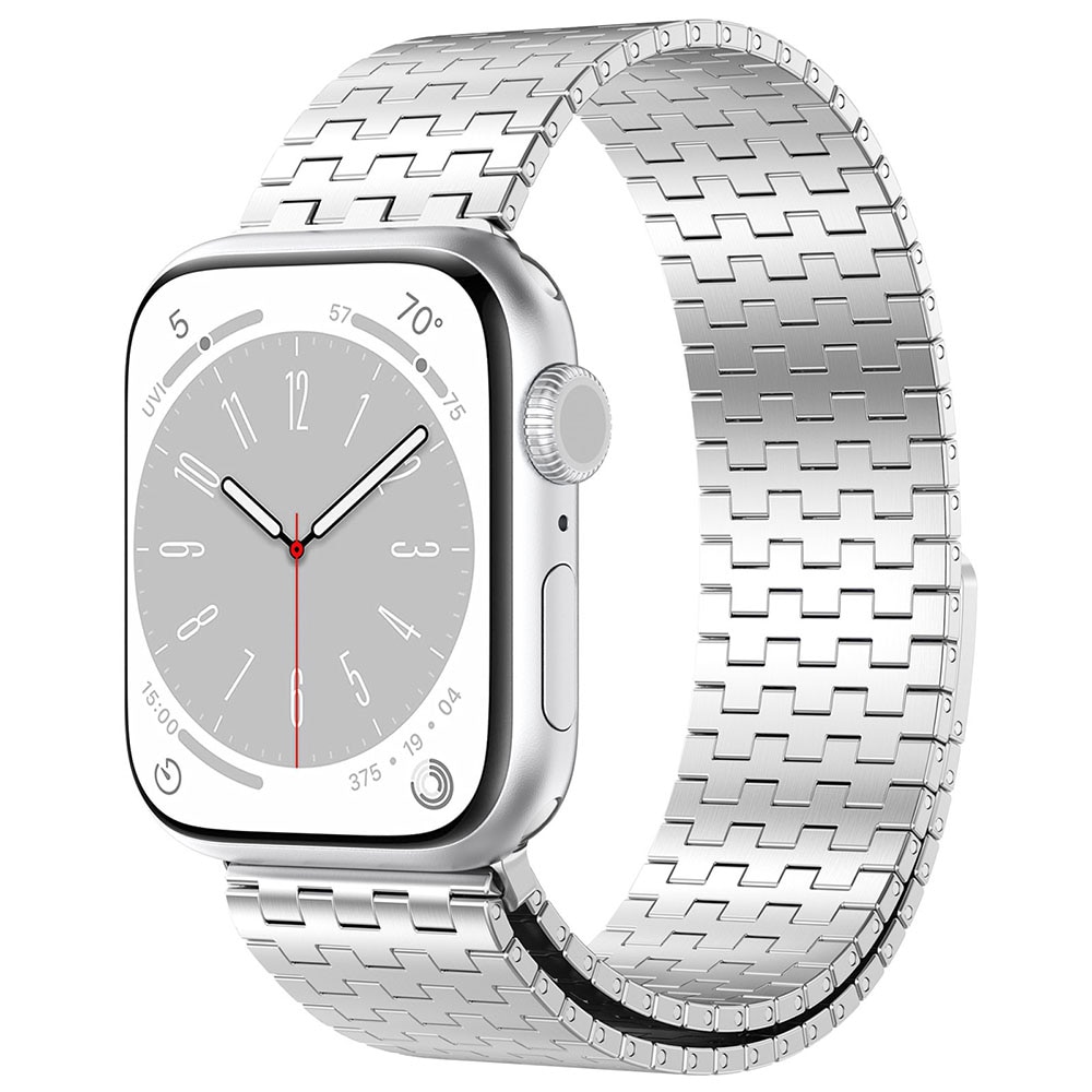 Metallinen rannekoru magneetilla Apple Watch 38 / 40 / 41mm - Hopea