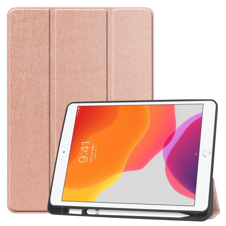 Kolminkertainen kotelo jalustalla iPad 10.2" 2021 / 2020 / 2019 - RoseGold - RoseGold