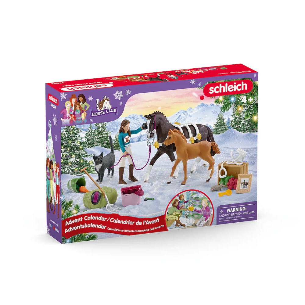 Adventtikalenteri Schleich Horse Club 2024, jossa on 24 hevoseläinyllätystä