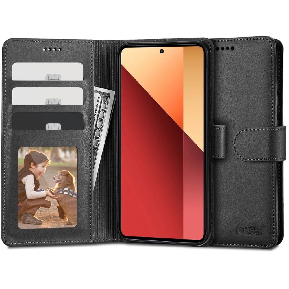 Tech-Protect Plånboksfodral till Xiaomi Redmi Note 13 Pro 4G / LTE / Poco M6 Pro 4G / LTE - Svart