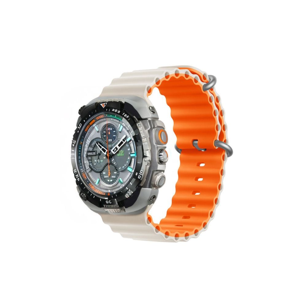 Devia Deluxe Sport6 -rannekoru Apple kellolle 42mm/ 44mm/ 45mm/ 49mm - Starligh/oranssi