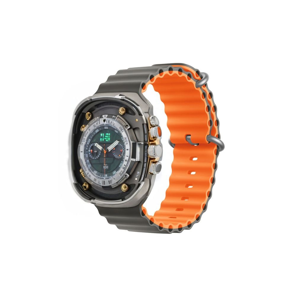 Devia Deluxe Sport6 -ranneke Apple-kelloon 38mm/ 40mm/ 41mm - harmaa/oranssi