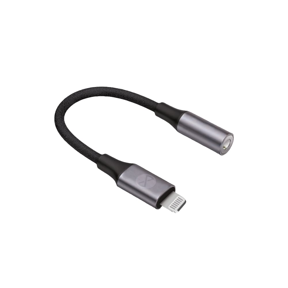 Forever Audio-sovitin 3,5 mm - Lightning - Musta