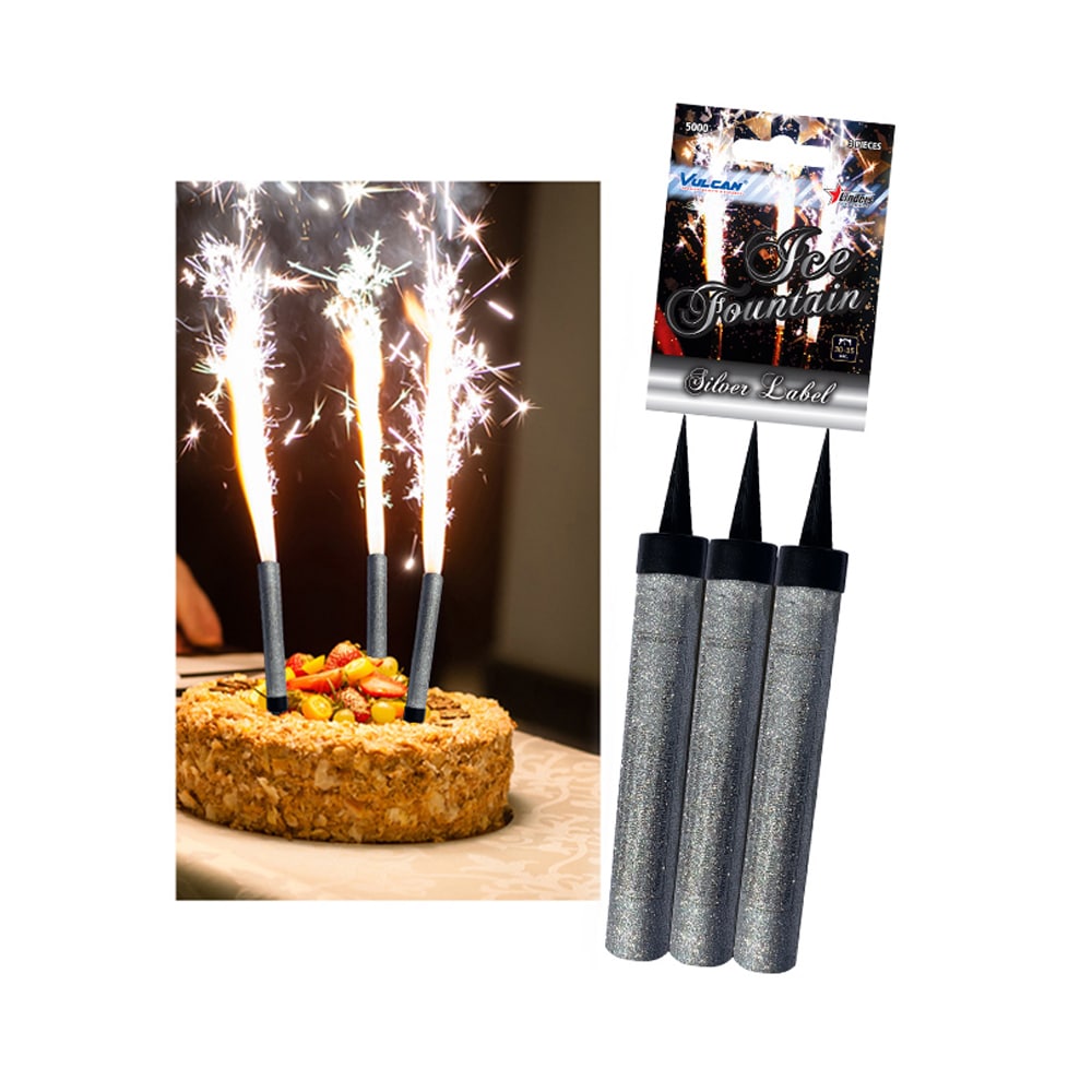 Ice Torch Silver 3-pack - kimalteleva sisätilojen ilotulitus juhlallisiin tilaisuuksiin