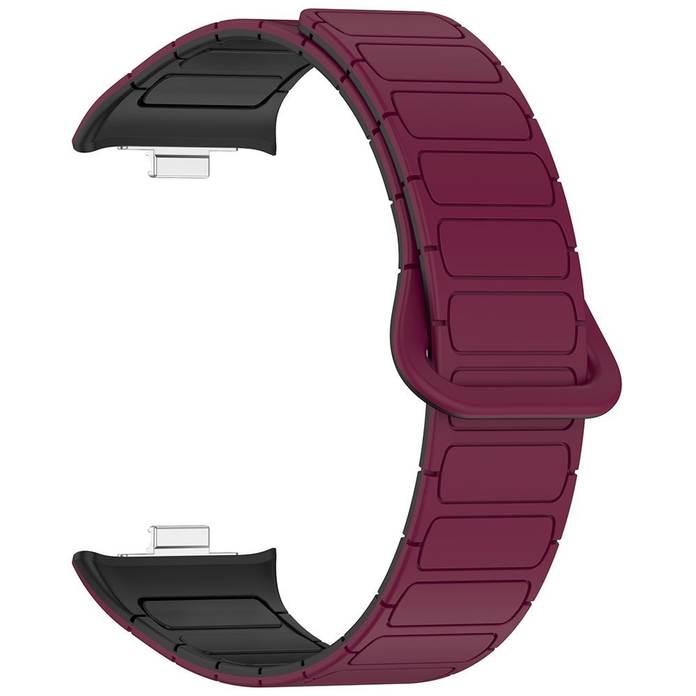 Silikoniranneke, jossa on magnet Xiamoi Redmi Watch 4 / Watch Band 8 Pro / 9 Pro - punainen/Svart kanssa