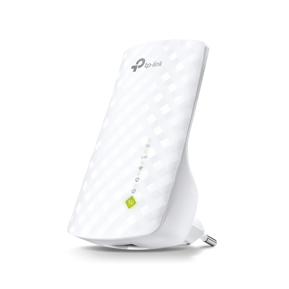 TP-Link RE200 WiFi Range Extender, jossa on kaksikaistainen ja Ethernet-portti