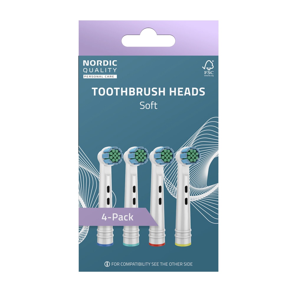 Nordic Quality hammasharjan pää pehmeä Oral-B 4-pack 4-packiin