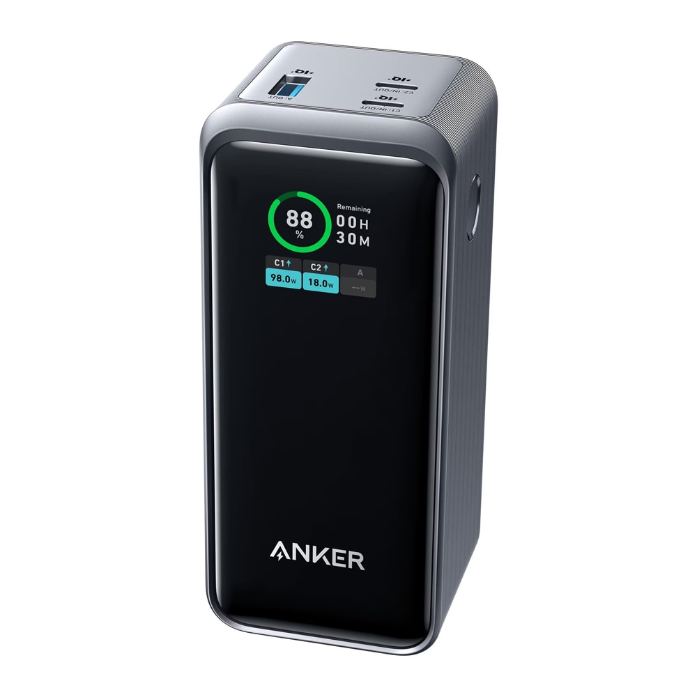 Anker Prime Powerbank 200W 20000mAh kapasiteetilla ja nopealla 100W USB-C latauksella - Svart